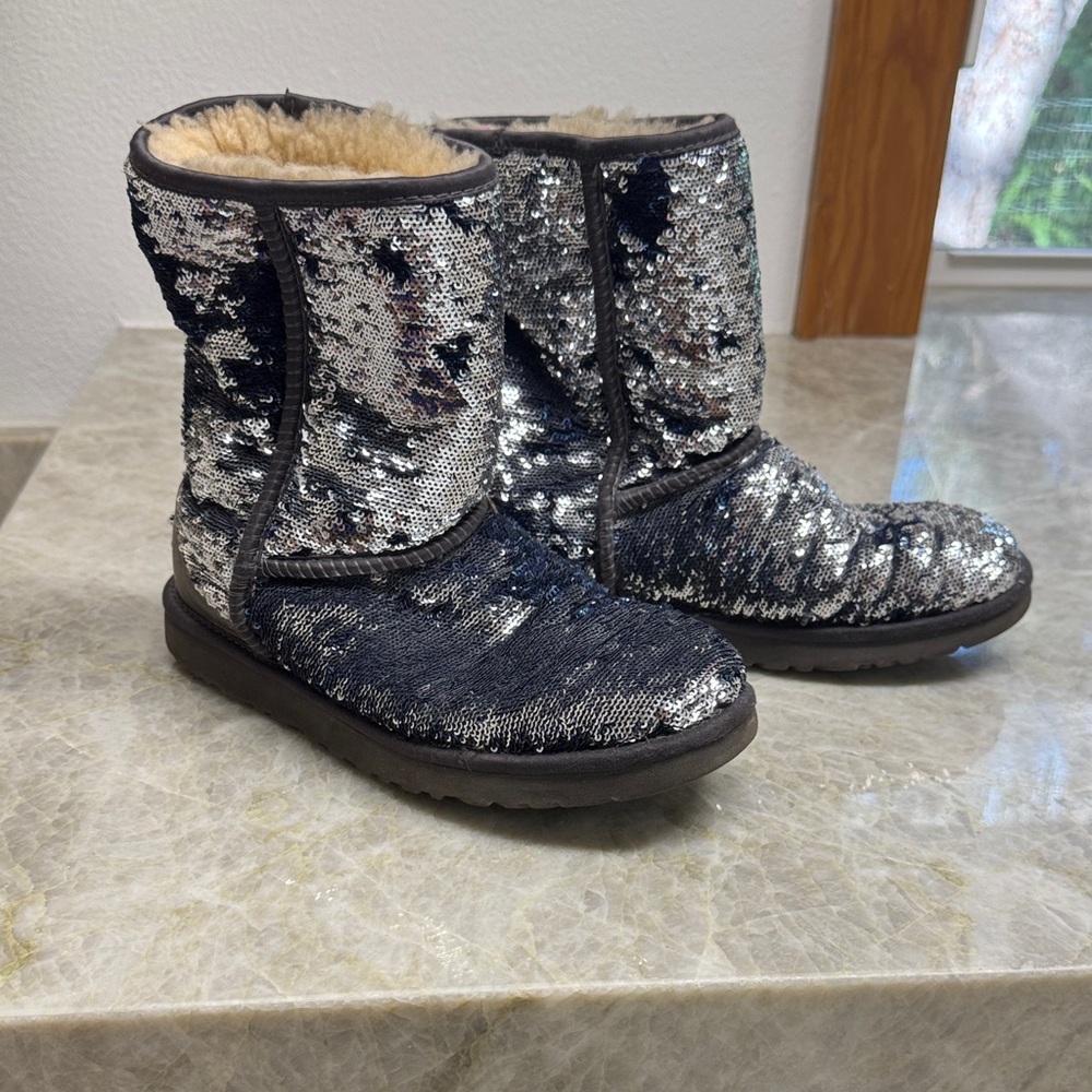 UGG women’s Boots with Silver and Black Sequins